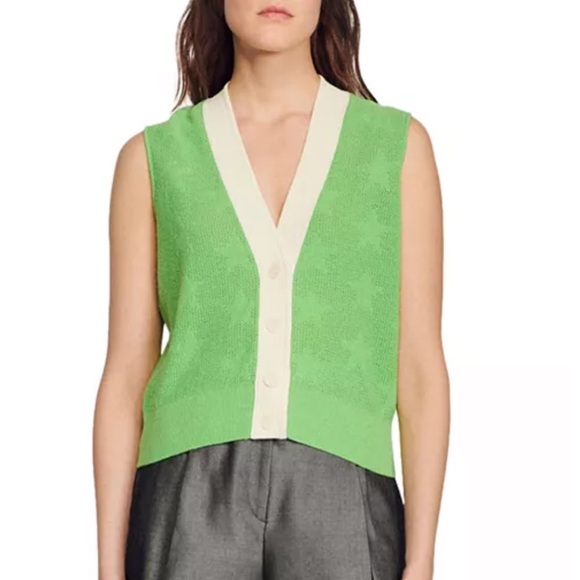 Sandro Tranquille sleeveless cardigan size 1 - Picture 1 of 6